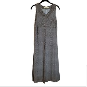 Bison Maxi Dress Women's Small 36 Pale Blue Brown Snake Print Lined Sleeveless